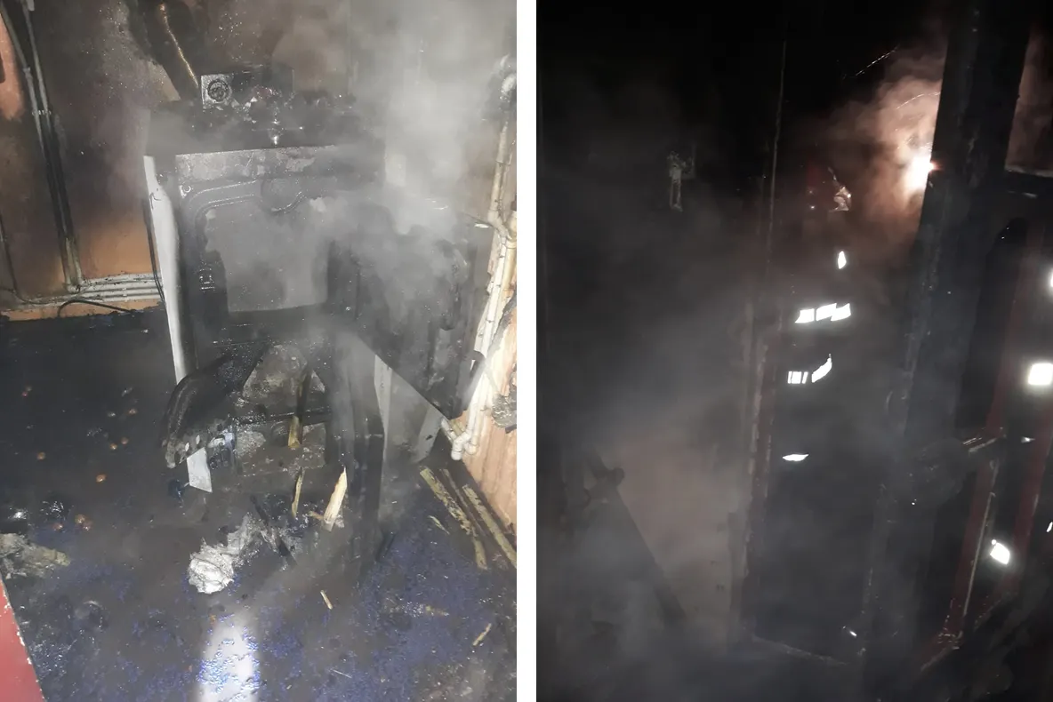 Incendiu la Măcin, pornit de la o centrală cu lemne