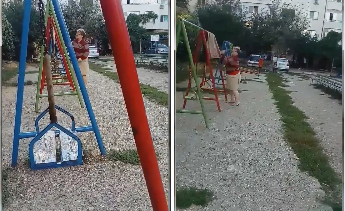 O gospodină a dat copiii afară din parc pentru că ea avea de bătut covoare!