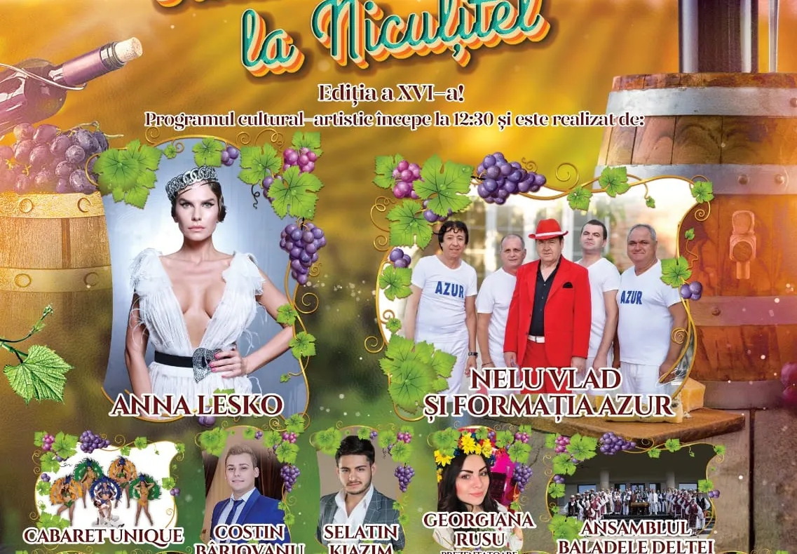 Stand al unui producător local amenajat la Sărbătoarea Viei și Vinului de la Niculiţel