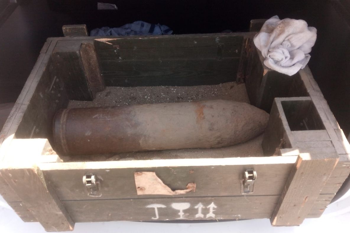 Bombă de 150 de mm, descoperită la Luncavița