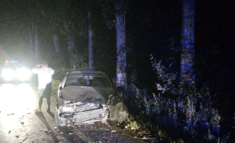 Accident pe drumul Agighiolului. A intrat cu maşina în copac. Un om a ajuns la spital