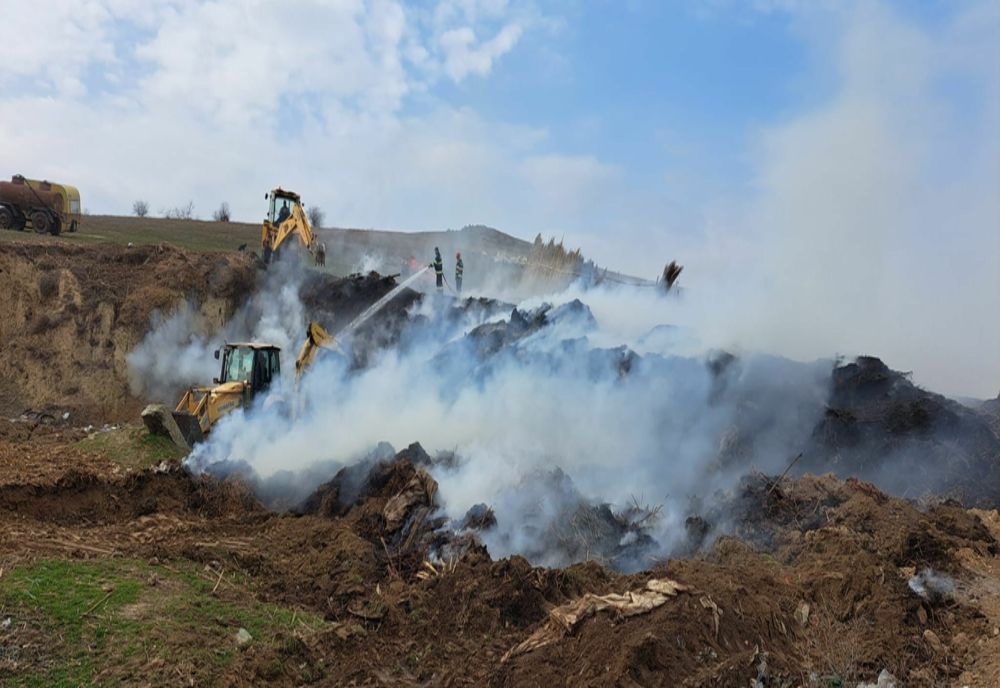 FOTO VIDEO Stână aflată în pericol din cauza unui incendiu de vegetație