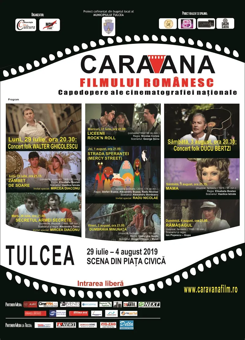 Afis Caravana filmului romanesc la Tulcea 2019 web