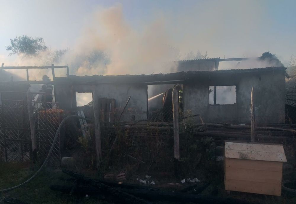 VIDEO| Incendiu la Camena. Autoritățile în alertă