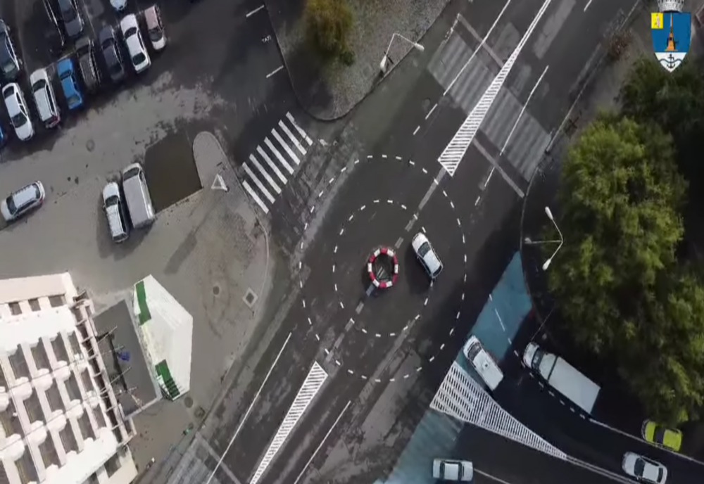 Sensul giratoriu provizoriu în zona Egreta