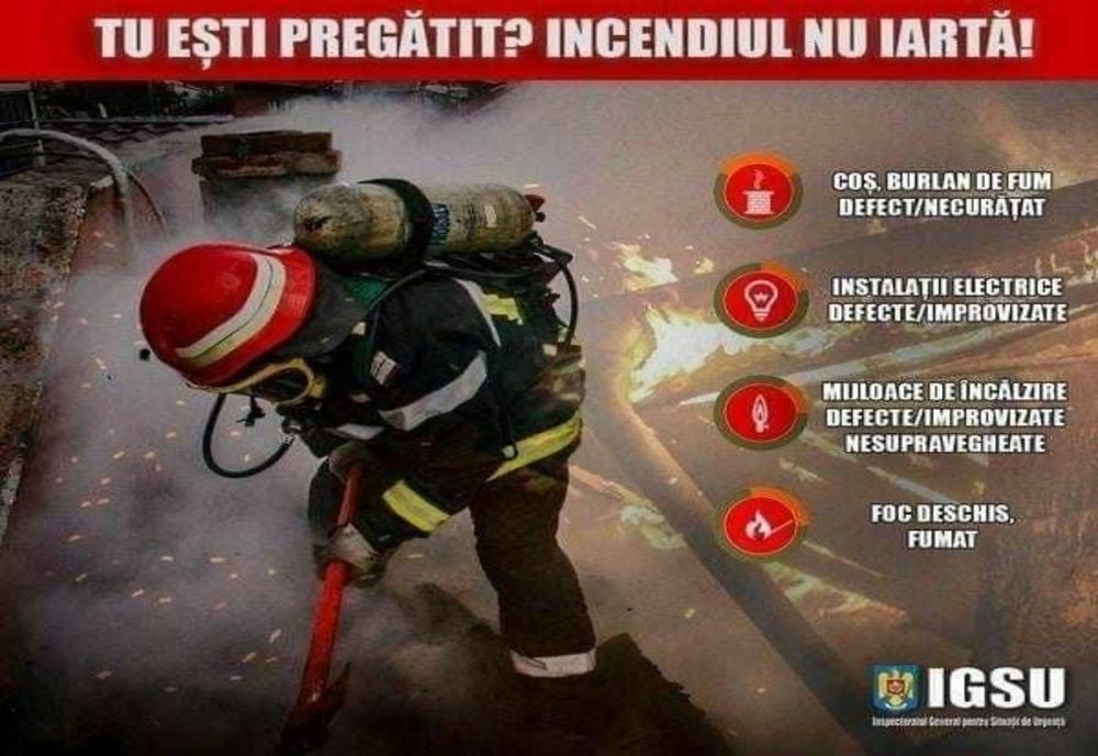 Măsuri de prevenire a incendiilor în sezonul rece