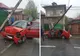 Beat şi cu viteză excesivă a rupt un stâlp în două, pe Mircea Vodă. Șoferul era atât de beat, că nu a putut să sufle în etilotest